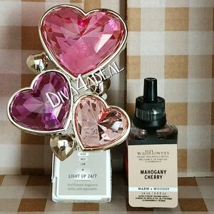 Bath & Body Works BEJEWELED HEARTS Nightlight Plug & Wallflower Refill 2PC Set